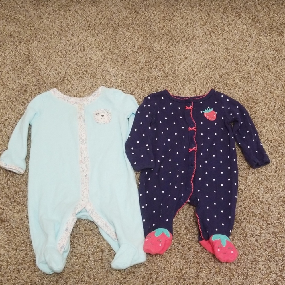 Two NB Baby Girl Sleep & Play's
